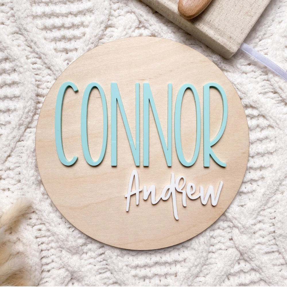 Interior Design Names - Plaque d'annonce de naissance personnalisée –