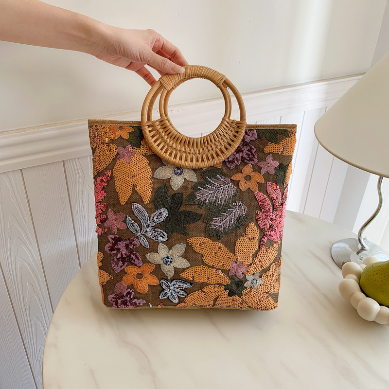 Interior Design Graphic Design - Sac à poignée supérieure graphique fleur