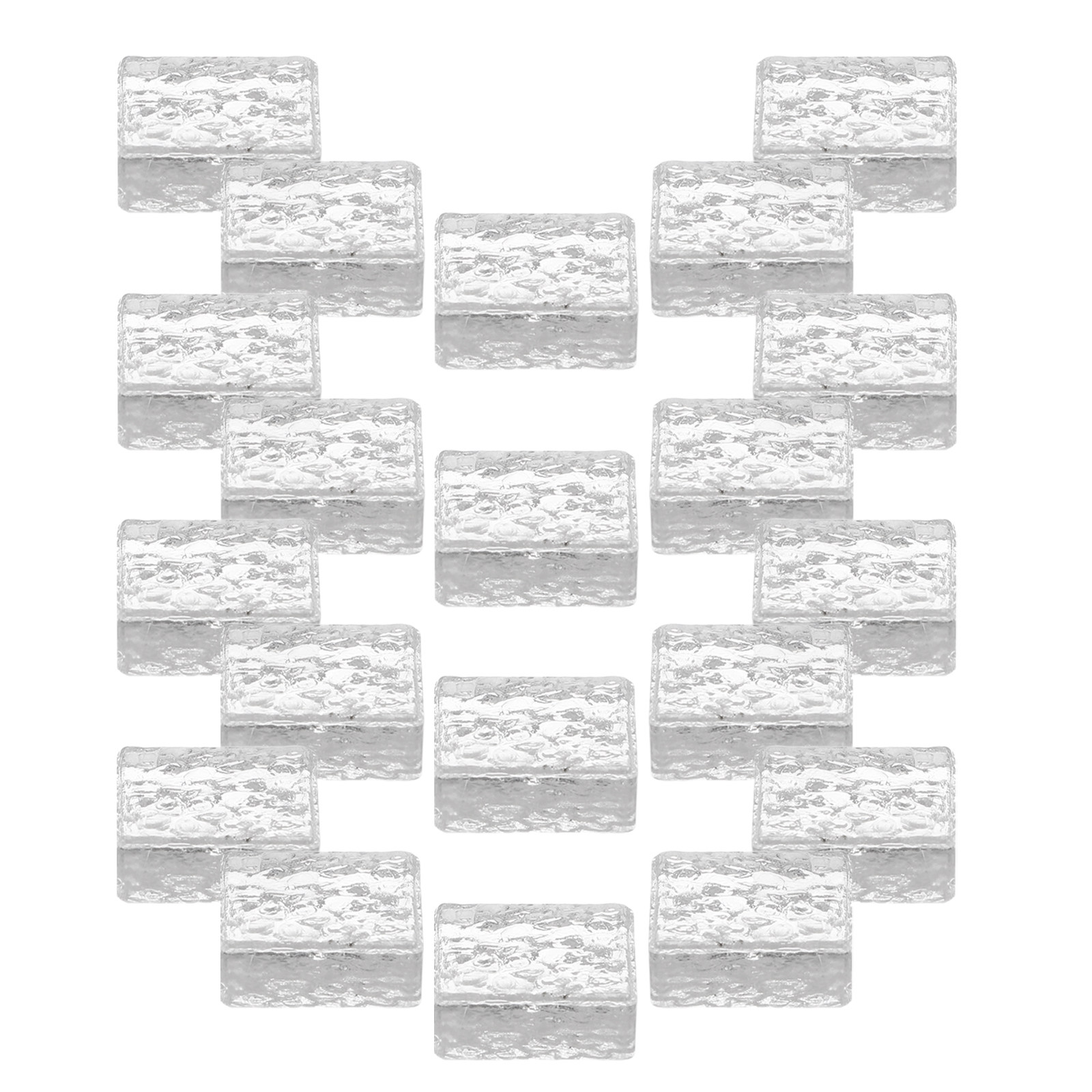 Interior Design Elements - 20 mini-briques carrées en verre cristal