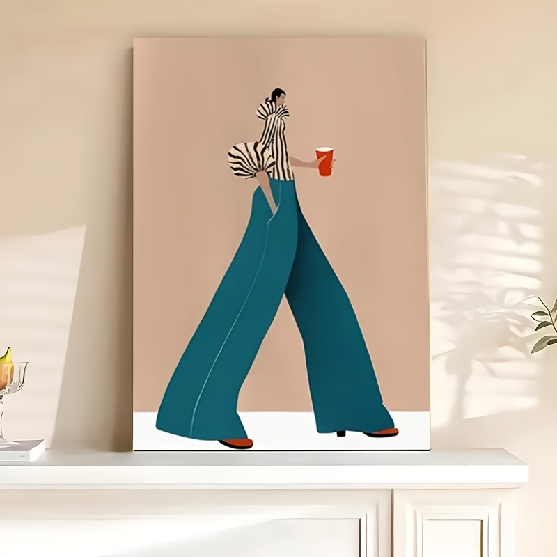 Interior Design House - Affiche de femme pantalon bleu à