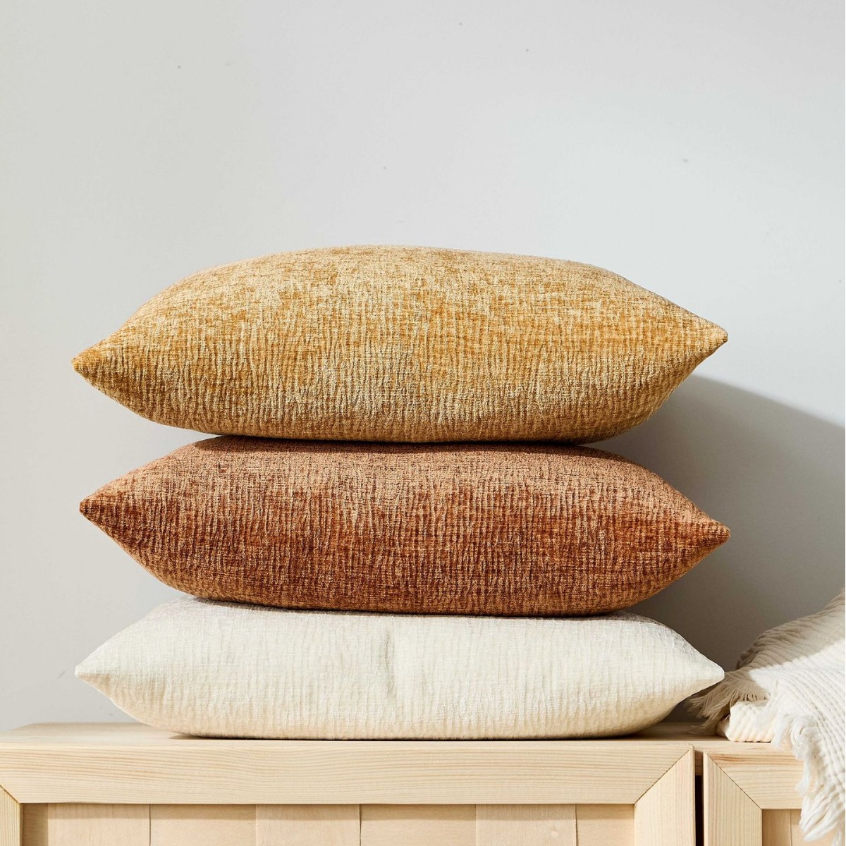 Housse de coussin en chenille  - Textured Throw Natural avis et prix