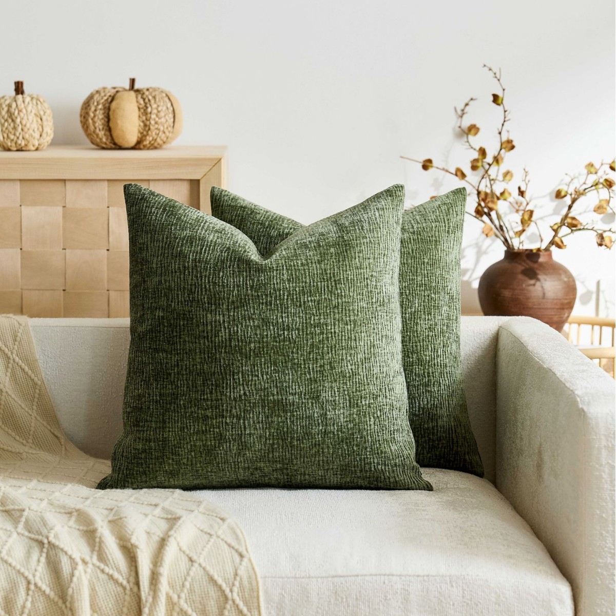 Housse de coussin en chenille  - Textured Throw Natural avis et prix
