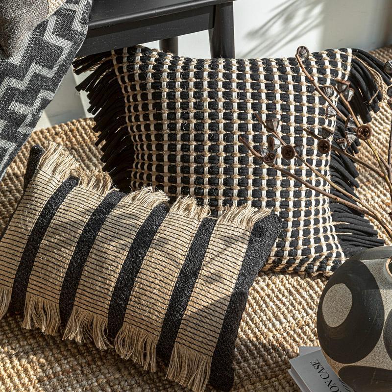 Housse de coussin épaisse tiss - Textured Throw Natural avis et prix