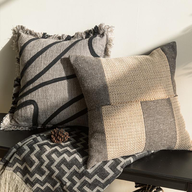 Housse de coussin épaisse tiss - Textured Throw Natural avis et prix