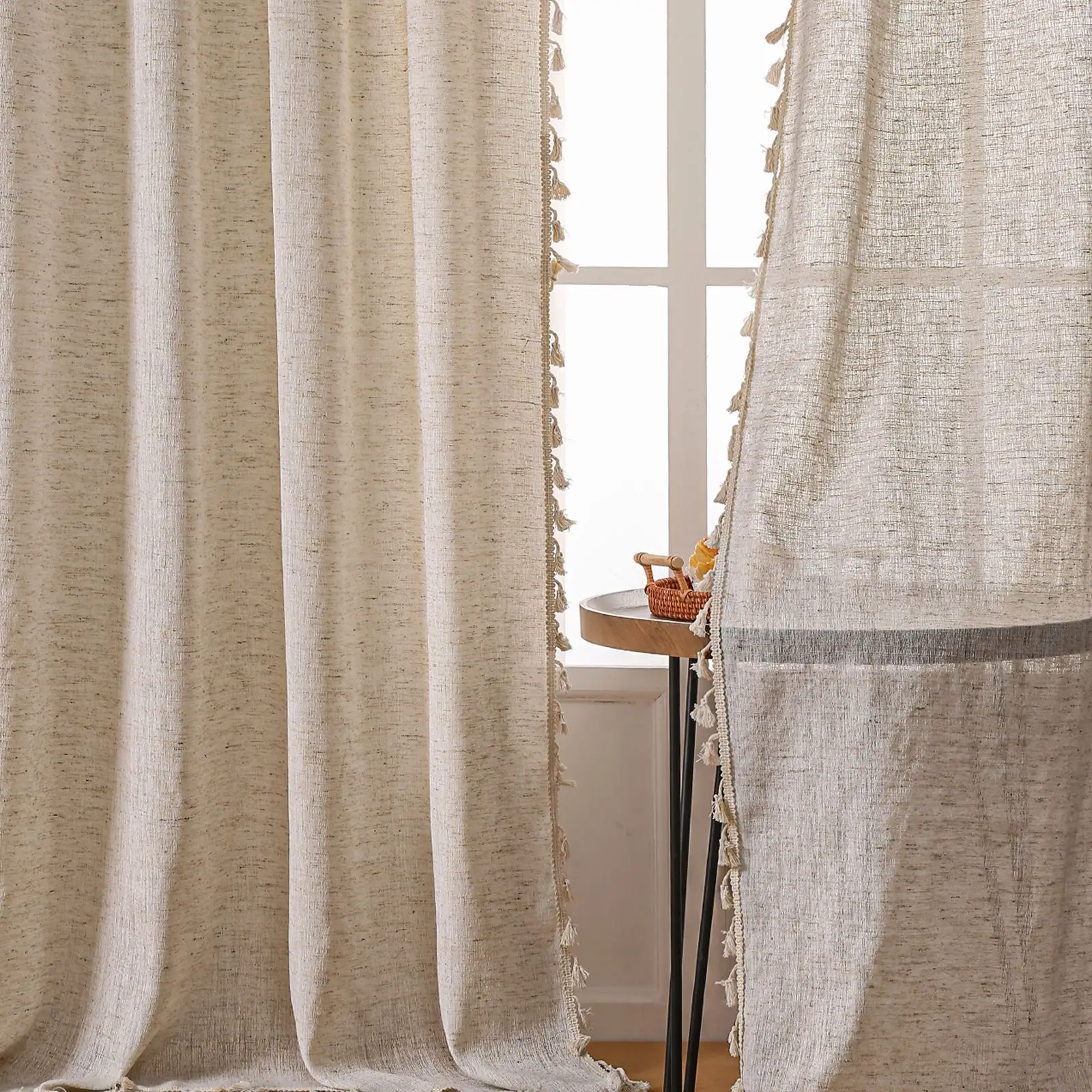 Rideaux semi-oculents en lin B - Linen Curtain Eyelet avis et prix