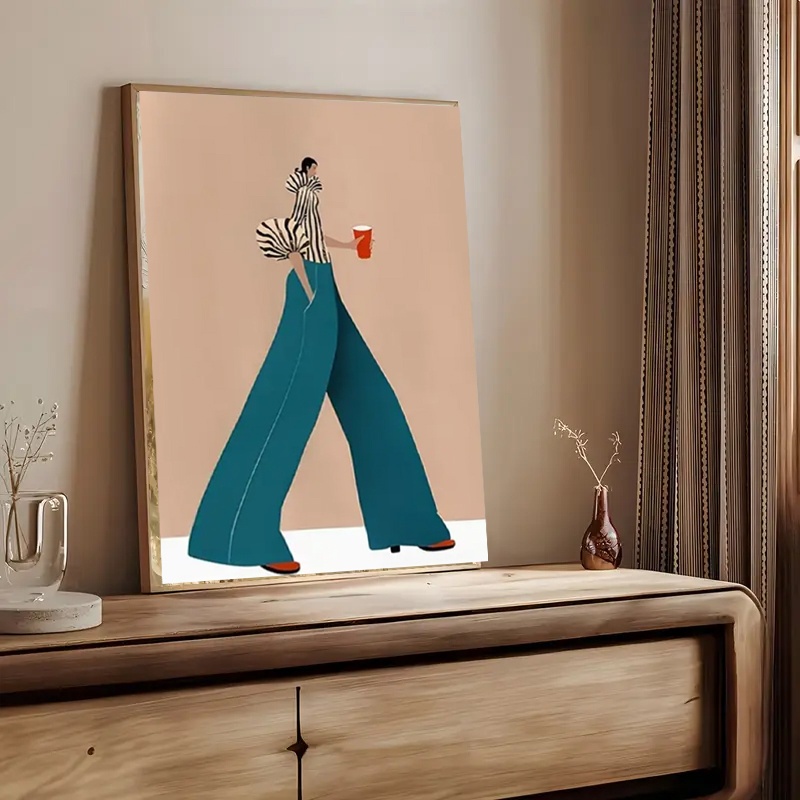 Affiche de femme pantalon bleu - Interior Design House avis et prix