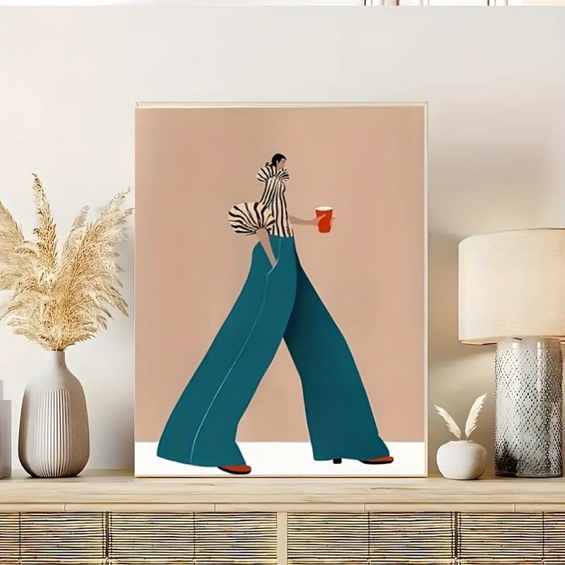 Affiche de femme pantalon bleu - Interior Design House avis et prix