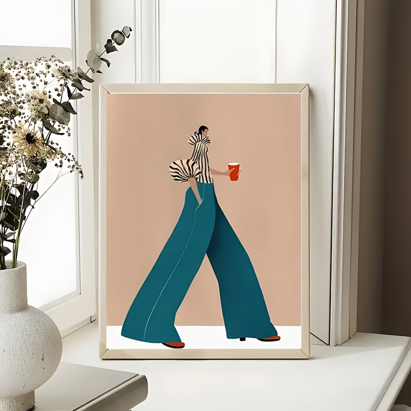 Affiche de femme pantalon bleu - Interior Design House avis et prix